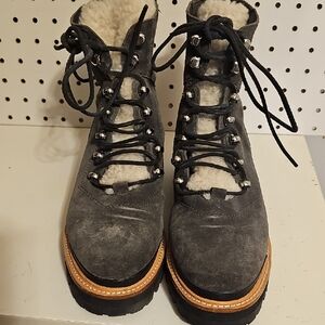 Marc Fisher Charcoal Suede Winter Boots HOT COLOR, really Comfortable 8.5 Leathr